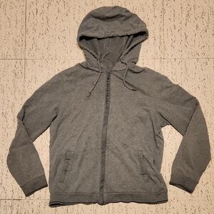 Armani Exchange Grey Spell Out Logo Full Zip Hoodie Sweater